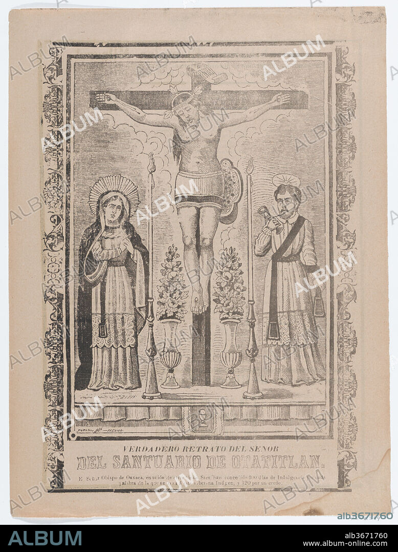 JOSE GUADALUPE POSADA. An indulgence with an image of Our Lord of Chalma. Artist: José Guadalupe Posada (Mexican, 1851-1913). Dimensions: Sheet: 15 7/8 × 11 15/16 in. (40.3 × 30.3 cm). Publisher: Antonio Vanegas Arroyo (1850-1917, Mexican). Date: ca. 1900-1910.