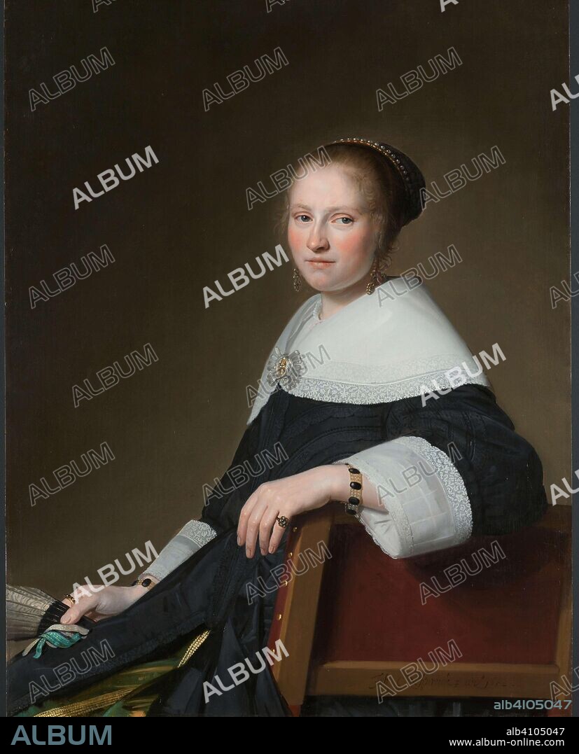 JOHANNES CORNELISZ. VERSPRONCK. Portrait of Maria van Strijp. Maria van Strijp (1627-1707), echtgenote van Eduard Wallis. Dating: 1652. Measurements: h 97 cm × w 75 cm; d 5.5 cm.