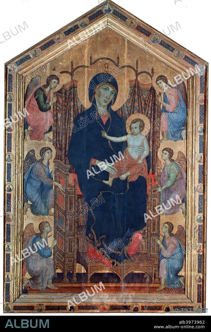 'Madonna and Child', (Rucellai Madonna), 1285. From the collection of the Galleria degli Uffizi, Florence, Italy.