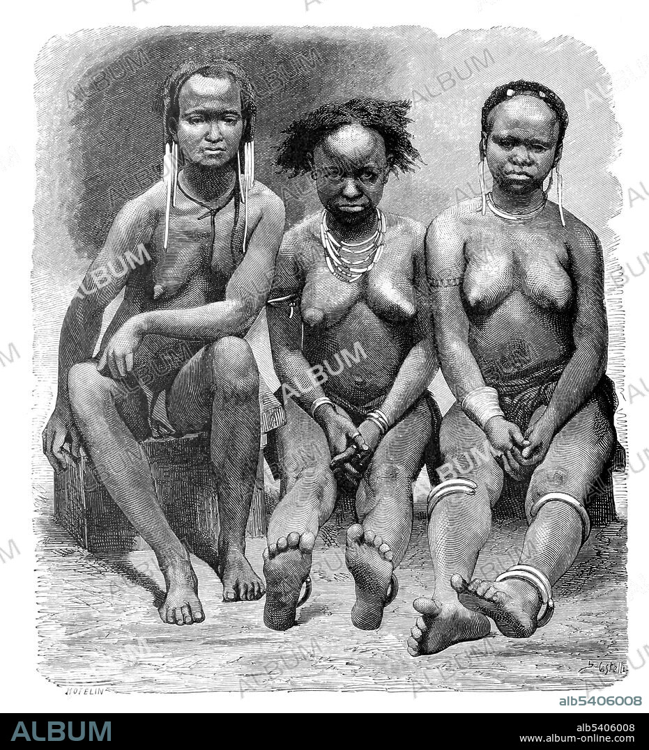 The Fang people are a Central African ethnic group found in Equatorial Guinea, northern Gabon, and southern Cameroon. They were stereotyped as cannibals by slave traders and missionaries, in part because human skulls and bones were found in open or in wooden boxes near their villages, a claim used to justify violence against them and their enslavement. Later ethnologists discovered that the Fang people were not cannibalistic, the human bones were of their ancestors, a method of remembrance and reverence for their dead loved ones. Africa illustrated by William. R. Smith; illustrated by the most eminent artists, 1889 (cropped and cleaned).