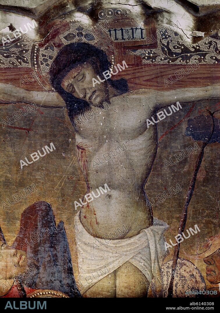 LORENZO ZARAGOZA (1363-1406). RETABLO DE SAN VALERO - TABLA DE LA CRUCIFIXION - DETALLE.