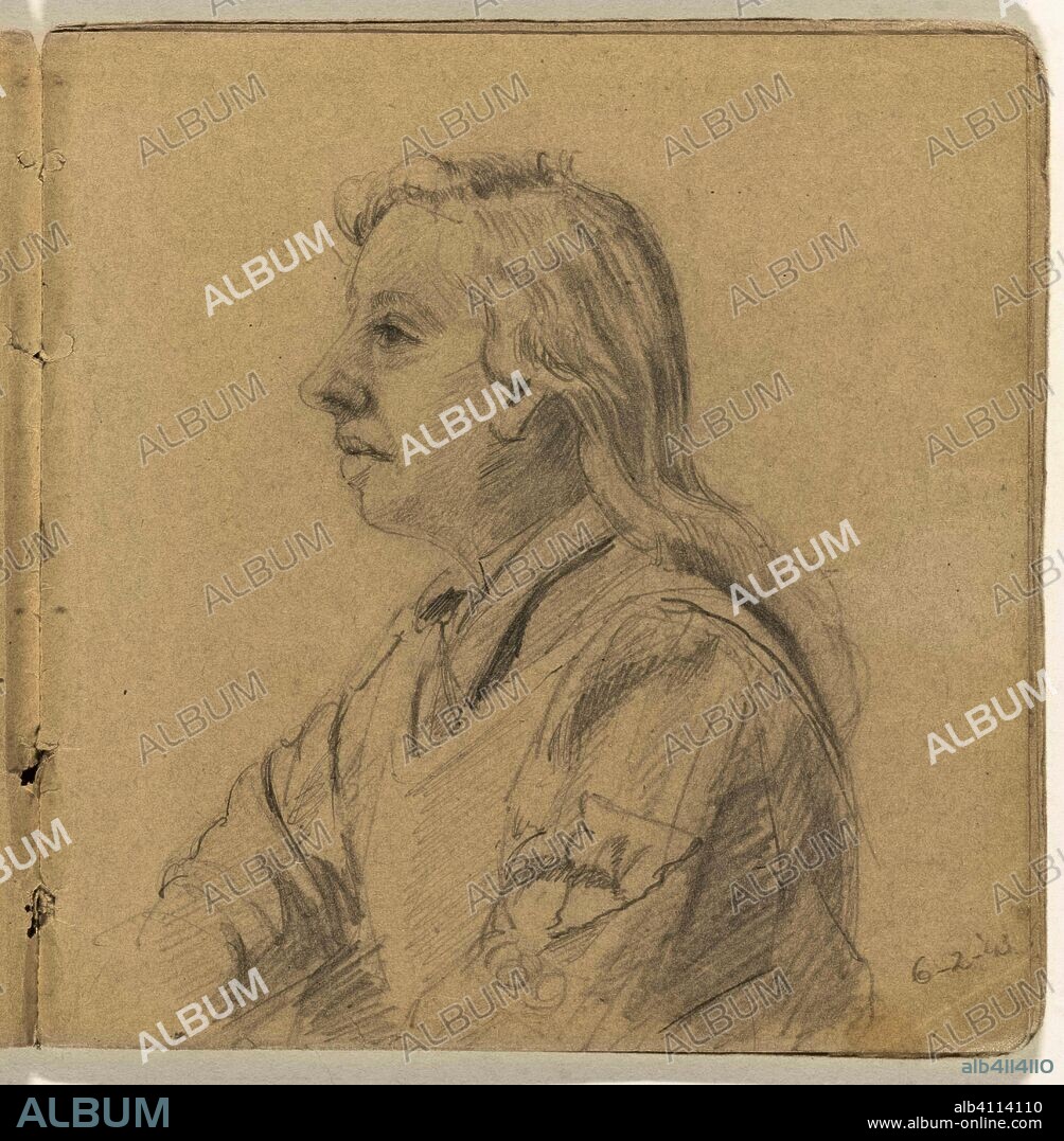 Portrait of a fellow prisoner. Draughtsman: To Frank-Stoltz. Dating: 6-Feb-1943. Place: Ravensbrück. Measurements: h 155 mm × w 150 mm.
