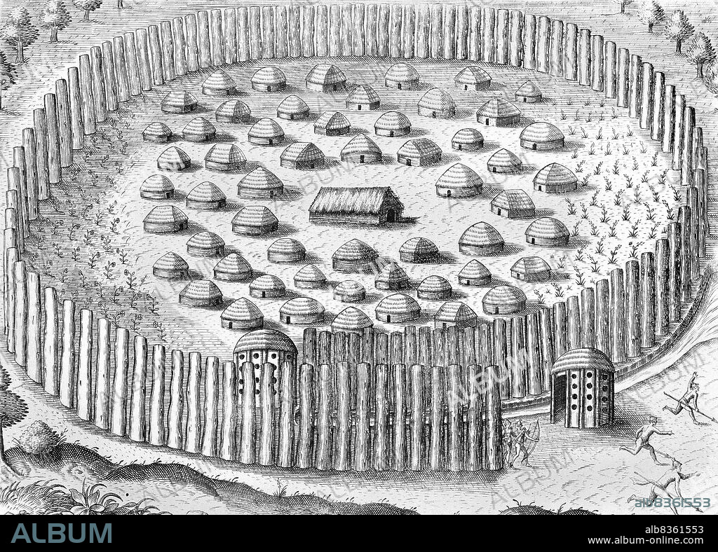 Timucua Indian tribe village.