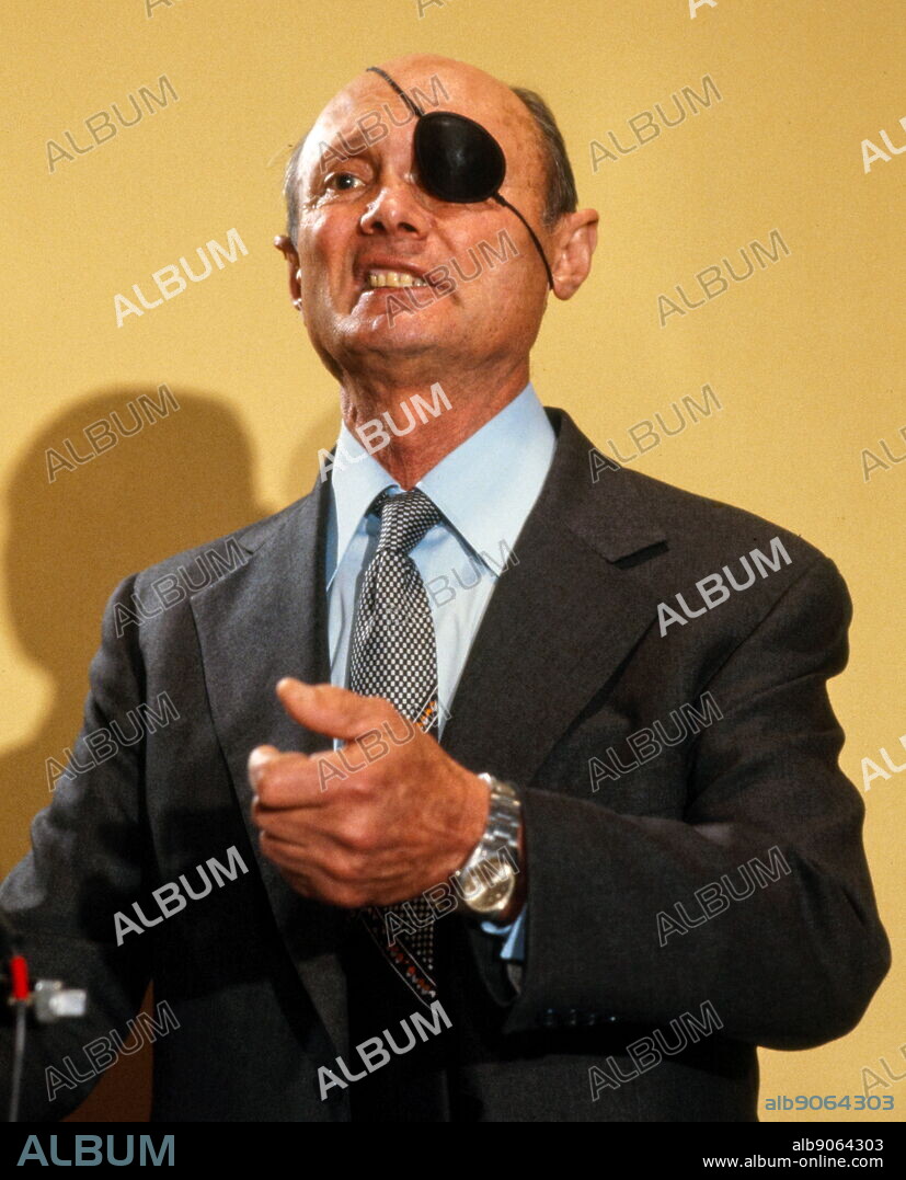 Moshe Dayan (1915 - 16 October 1981) Israeli military leader and politician. Commander of the Jerusalem front in the 1948 Arab-Israeli War, Chief of Staff of the Israel Defense Forces (1953-1958). Defense Minister during the Six-Day War in 1967, he became a worldwide fighting symbol of the new state of Israel. Dayan became Defence Minister just before the 1967 Six-Day War.