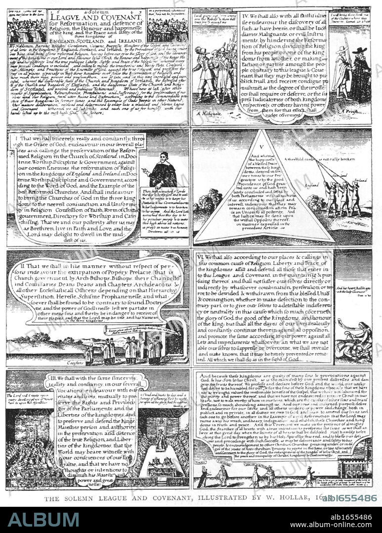 The Solemn League and Covenant was an agreement between the Scottish Covenanters and the leaders of the English Parliamentarians. It was agreed to in 1643.