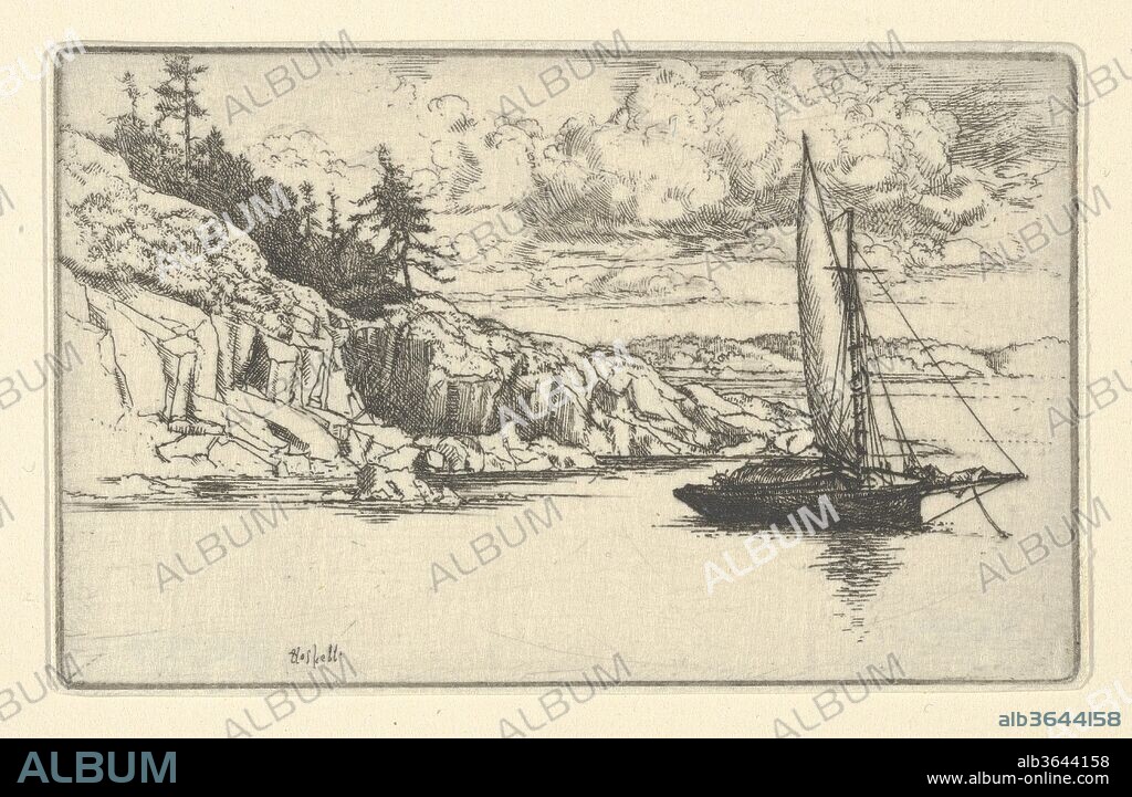 Falka. Artist: Ernest Haskell (American, Woodstock, Connecticut 1876-1925 West Point, Maine). Dimensions: Sheet (Trimmed): 2 7/16 × 3 7/8 in. (6.2 × 9.8 cm). Date: 1900-1925.