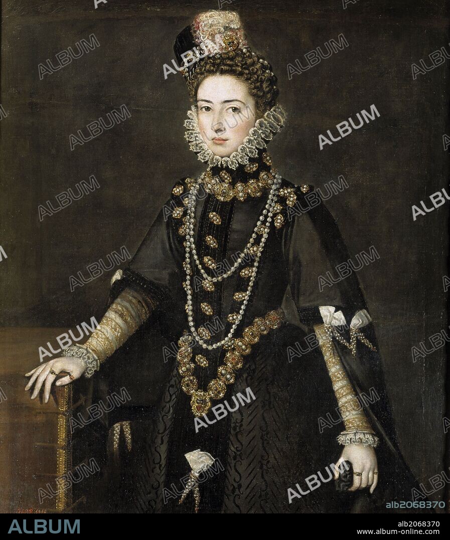 ALONSO SÁNCHEZ COELLO. Alonso Sánchez Coello / 'Catalina Micaela de Austria, duquesa de Saboya', 1584-1585, Escuela Española, Óleo sobre Lienzo, 111 cm x 91 cm, P01139.
