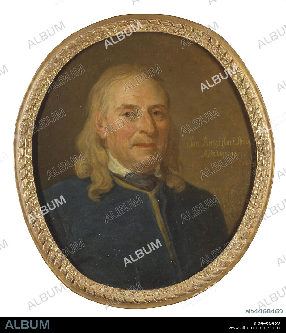 Attributed to Lorens Pasch the Younger, Jon Bengtson, Jon Bengtson in Ströby, 1719-1797, MP, painting, portrait, Jon Bengtsson, 1786, oil on canvas, Height, 61 cm (24 inches), Width, 53 cm (20.8 inches).