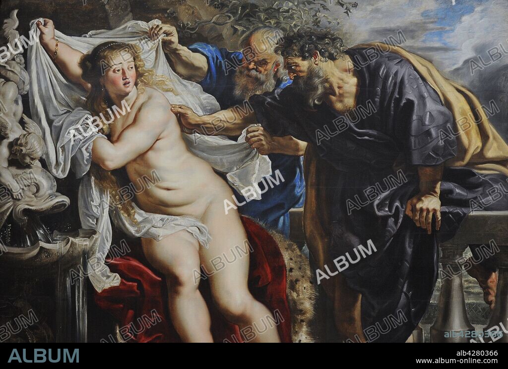 Peter Paul Rubens (1577-1640). Pintor flamenco. Susana y los Viejos, hacia 1608. Óleo sobre tabla, 1,90 x 2,23 m. Real Academia de Bellas Artes de San Fernando. Madrid. España.