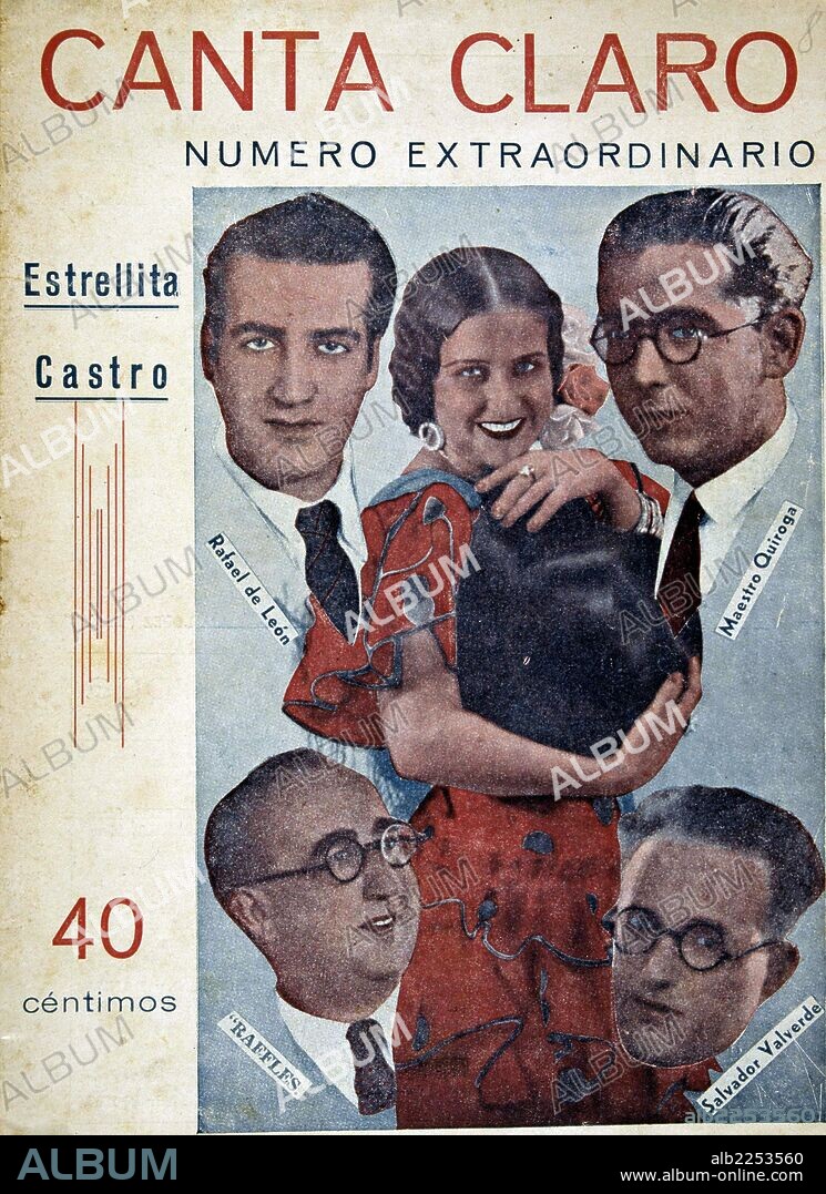 ESTRELLITA CASTRO. ESTRELLA CASTRO NAVARRETE. ACTRIZ Y CANTANTE ESPAÑPOLA. SEVILLA 1914 - 1983. PORTADA DE LA REVISTA CANTA CLARO.