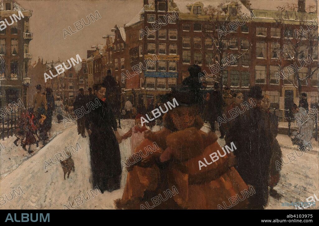 GEORGE HENDRIK BREITNER. The Singel Bridge at the Paleisstraat in Amsterdam. The Bridge over the Singel at the Paleisstraat, Amsterdam. Dating: 1896 and/or 1898. Place: Amsterdam. Measurements: h 100 cm × w 152 cm; w 39.4 kg.