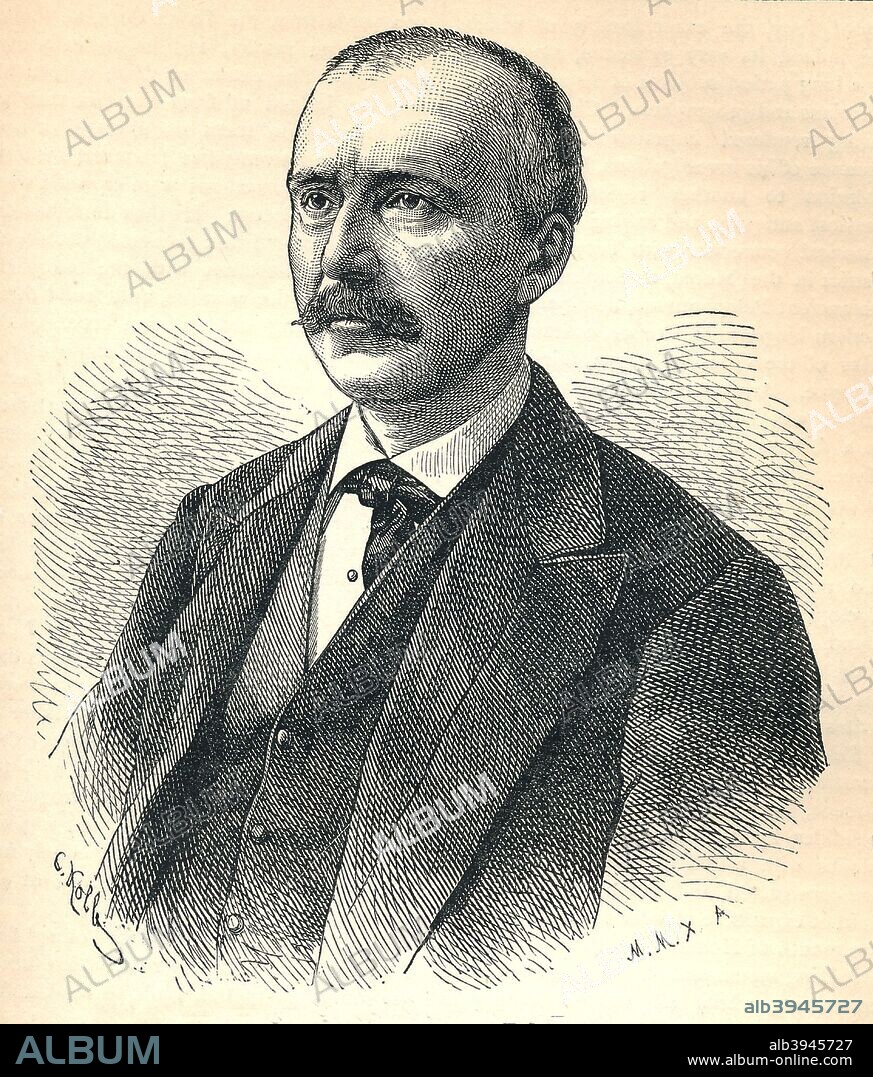 Heinrich Schliemann, (1822-1890), German businessman and a pioneer of field archaeology, 1893.  Schliemann was an archaeological excavator of Hissarlik, now presumed to be the site of Troy, along with the Mycenaean sites Mycenae and Tiryns. His work lent weight to the idea that Homer's Iliad and Virgil's Aeneid reflect actual historical events. Along with Arthur Evans, Schliemann was a pioneer in the study of Aegean civilization in the Bronze Age. From The Pictorial Treasury of Famous Men and Famous Deeds published by Frederick Warne and Co. [London and New York, 1893].