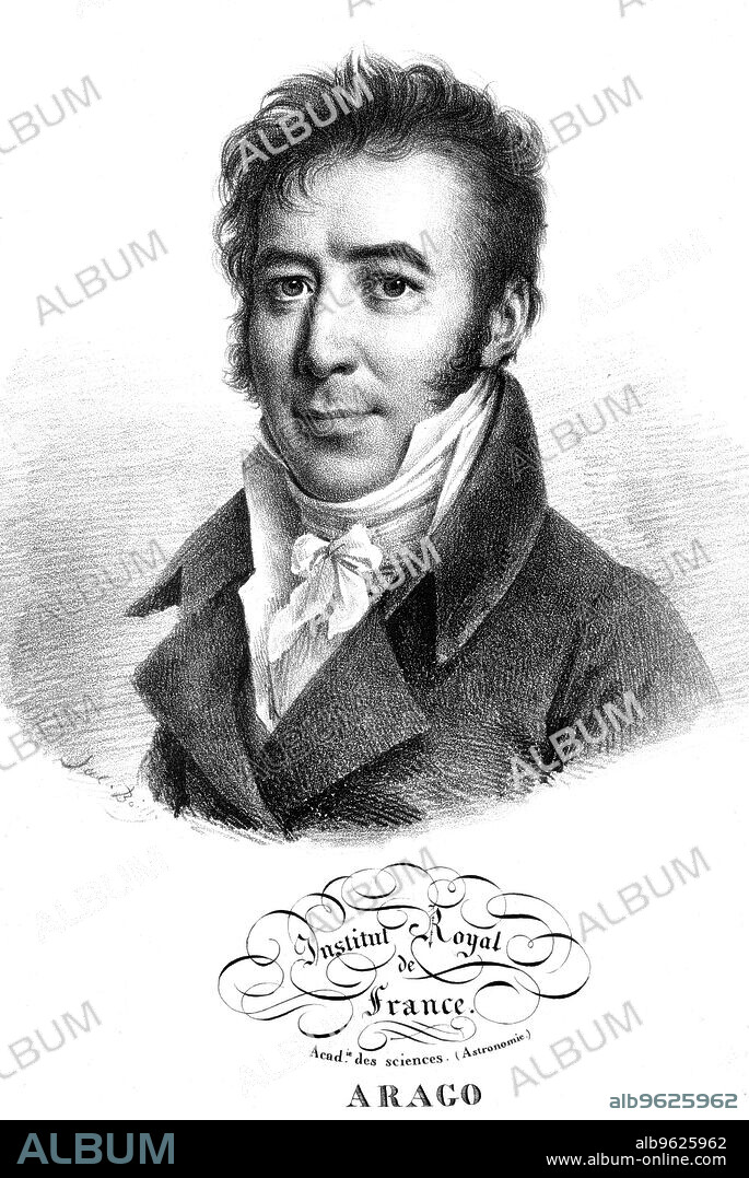Dominique Francois Jean Arago (1786-1853), French astronomer, physicist and politician. Arago made important discoveries in the fields of astronomy, magnetism and optics. He was appointed director of the Paris Observatory in 1843. A staunch republican, he entered politics in 1830 and became a member of the provisional government formed after the Revolution of 1848.