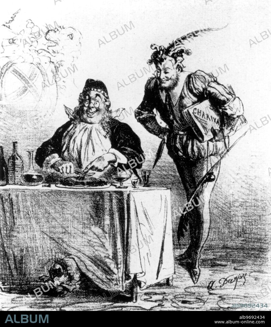 Punch or the Parisian Charivari March 1878. Punch's subtitle of The London Charivari was a reference to the famous French satirical newspaper, Le Charivari: " .......an illustrated newspaper published in Paris, France from 1832 to 1937. Small caption says: Bitte hier abschneiden (cut off here. In 1878 the Parisian "Charivari" published this drawing. The caption, with a few minor alterations, is still true for today: "Are you now for Italy?" - "No" - "For Russia?" - "No" - "For Turkey?" - "No, I am only for myself.". Possible reference to Treaty of San Stefano (1978) peace settlement imposed on the Ottoman government by Russia at the end of the Russia-Turkish War. Opposed by Austria-Hungary and Britain, modified at the Congress of Berlin. ©TopFoto.