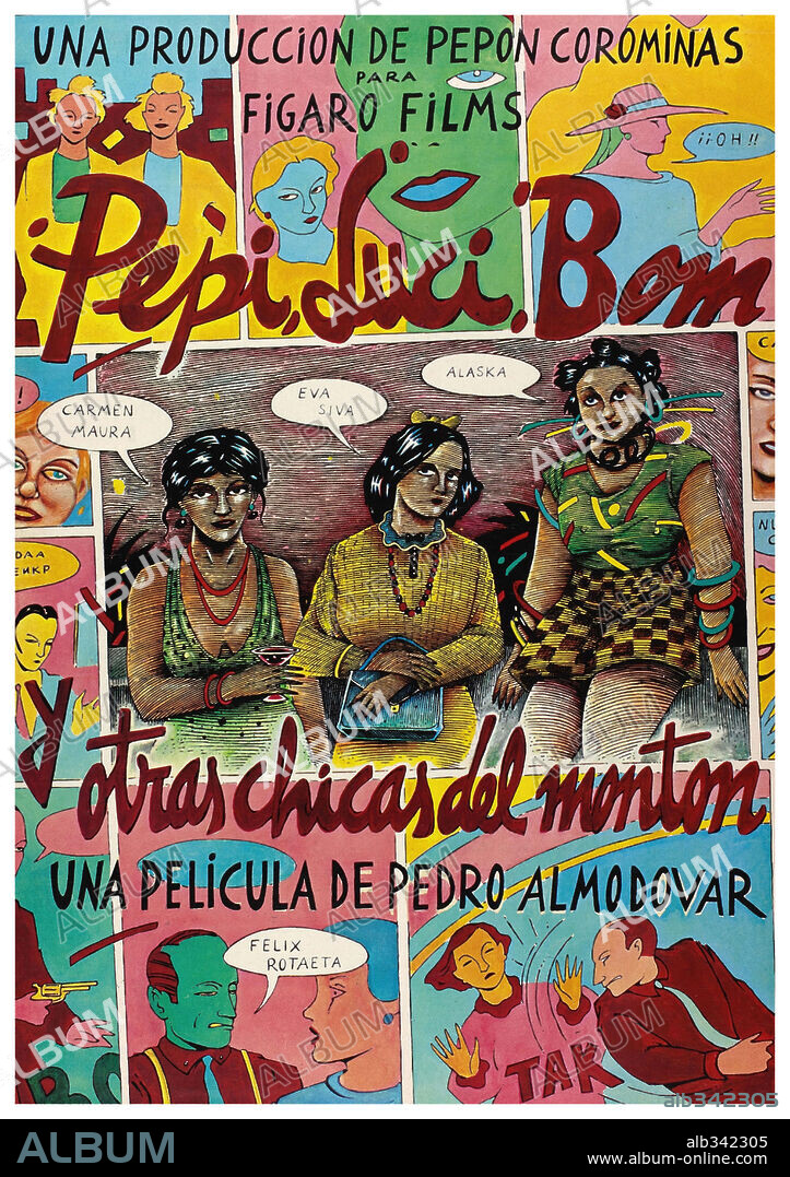 Poster de PEPI, LUCI, BOM Y OTRAS CHICAS DEL MONTON, 1980, dirigida por PEDRO ALMODOVAR. Copyright FIGARO FILMS.