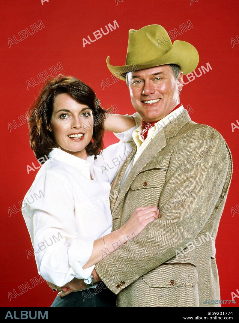 LARRY HAGMAN und LINDA GRAY in DALLAS, 1978, unter der Regie von COREY ALLEN, LARRY HAGMAN und PATRICK DUFFY. Copyright LORIMAR TV.