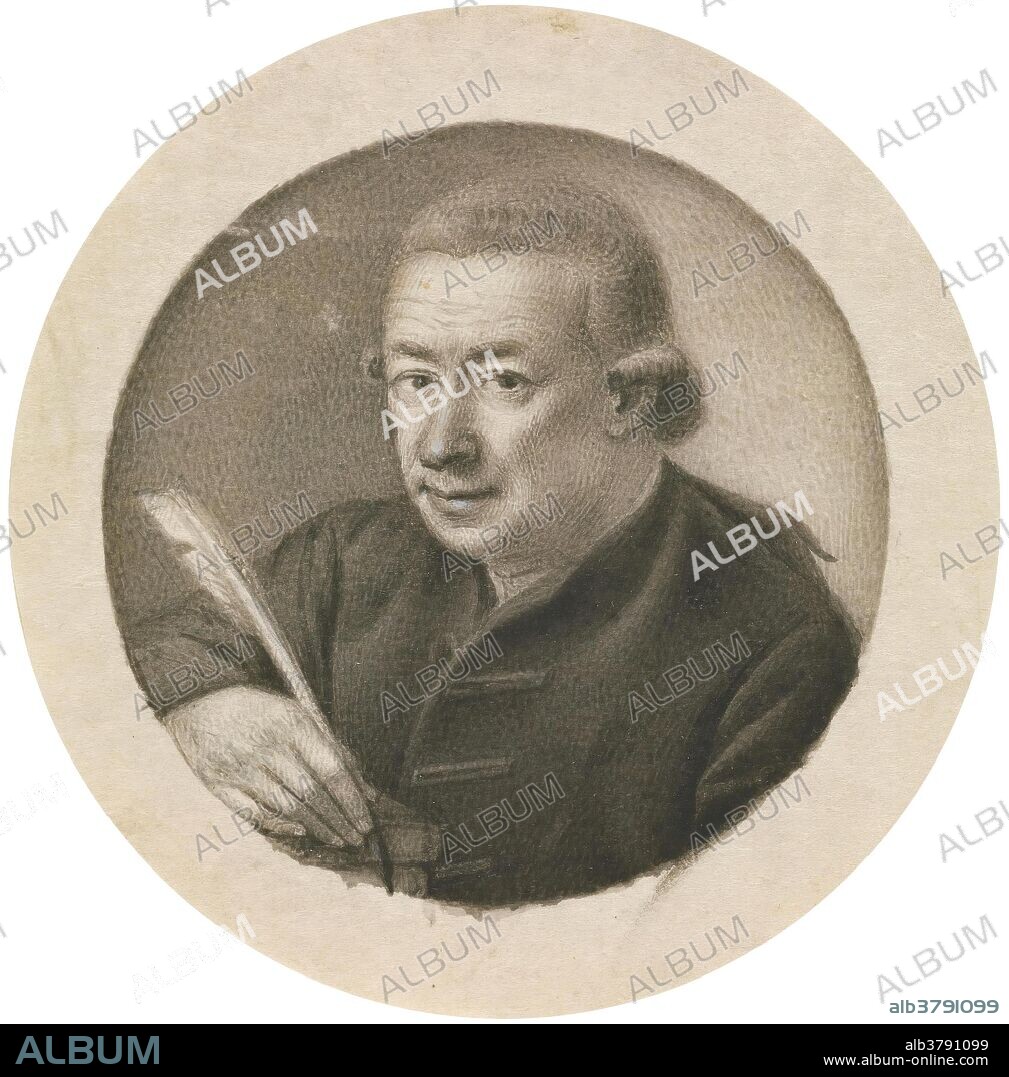 Domenico Maria Servidori / 'Autorretrato'. Hacia 1775. Aguada agrisada, Pluma, Trazos de lápiz sobre pergamino.