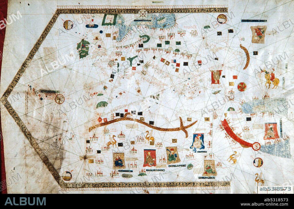 GABRIEL DE VALLSECA. Carta náutica de Gabriel Vallseca, año 1439. Museo Marítimo de Barcelona.