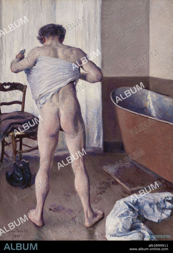GUSTAVE CAILLEBOTTE. Homme au bain. Date/Period: 1884. Painting. Oil on canvas.