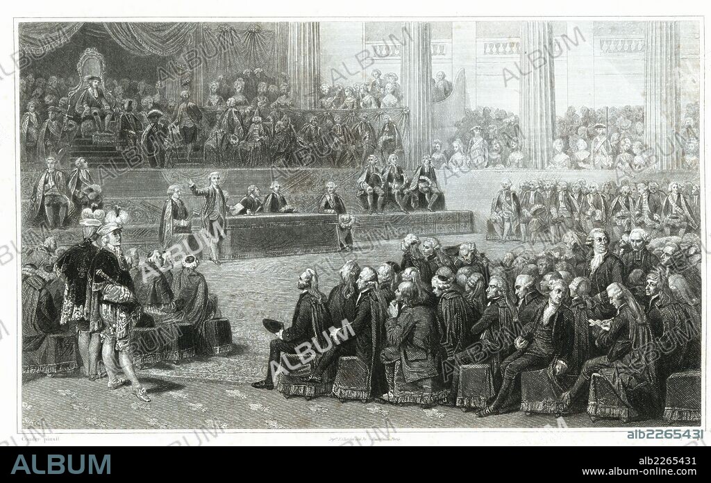Francia. Reunión de los estados generales el 5 de mayo de 1789. Grabado de 1853.