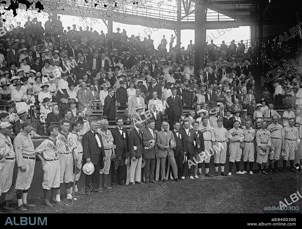 HARRIS & EWING. Baseball, Congressional - Teams And Crowd: Byrnes, James Francis; Rodgers, John Jacob;, Harrison, Pat; Farr, John Richard, 1917. US politicians: James Francis Byrnes, Rep. from South Carolina, 1911-1925; John Jacob  Rodgers, Rep. from Massachusetts, 1913-1925; Pat Harrison, Rep. from Mississippi, 1911-1919, Senator, 1919-; John Richard Farr, Rep. from Pennsylvania, 1911-1919.