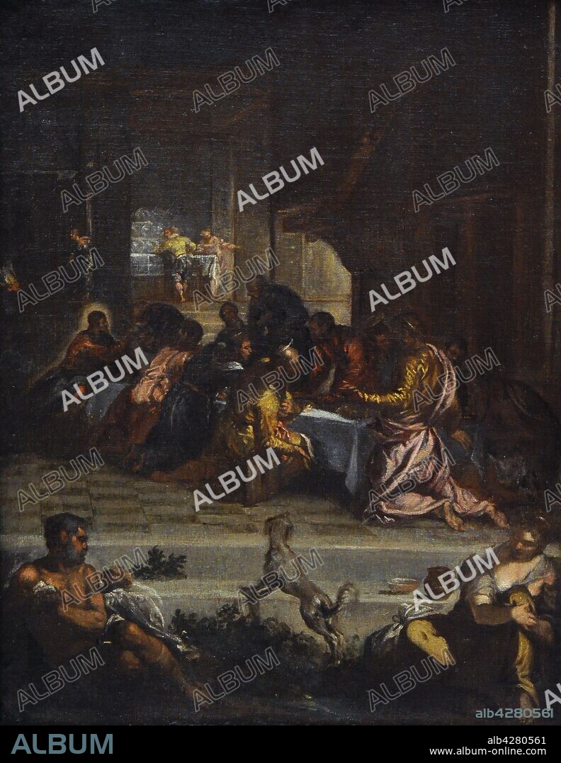 Diego Rodríguez de Silva y Velázquez (1599-1660). Pintor barroco español. La Última Cena, 1629-1631. Copia de una obra de Tintoretto. Real Academia de Bellas Artes de San Fernando. Madrid. España.