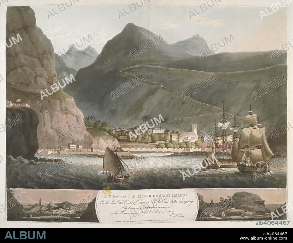 GEORGE HUTCHINS BELLASIS. A view of the Island of Saint Helena. View of the Island of Saint Helena. Orme, 1806. Source: Maps K.Top.117.131.e. Language: English.