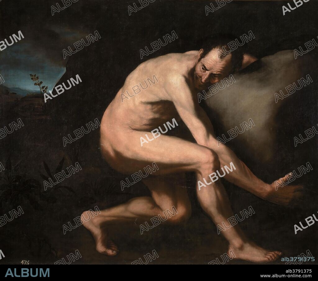 JOSÉ DE RIBERA. José de Ribera (Copia) / 'Sísifo'. Siglo XVII. Óleo sobre lienzo, 189 x 227 cm.; Siglo XVII. Óleo sobre lienzo, 189 x 227 cm.