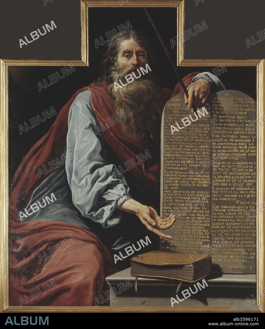 CLAUDE VIGNON. Moses with the Ten Commandments.
