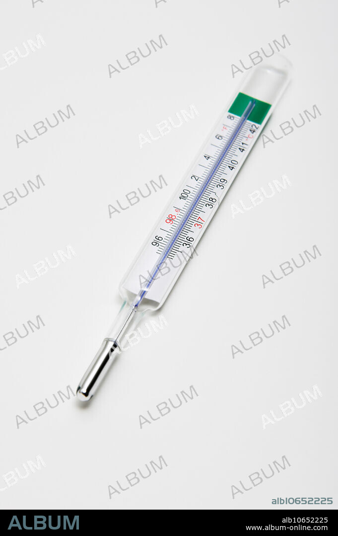 Galinstan oral thermometer. Galinstan is a eutectic alloy of gallium, indium, and tin (stannum in Latin). It is a liquid at room temperature. Galinstan is non-toxic and is often used in many applications as a replacement for toxic liquid mercury. For example, thermometers that use galinstan instead of mercury are available, as shown here. Note the two temperature scales, in degrees Celsius and in degrees Fahrenheit.
