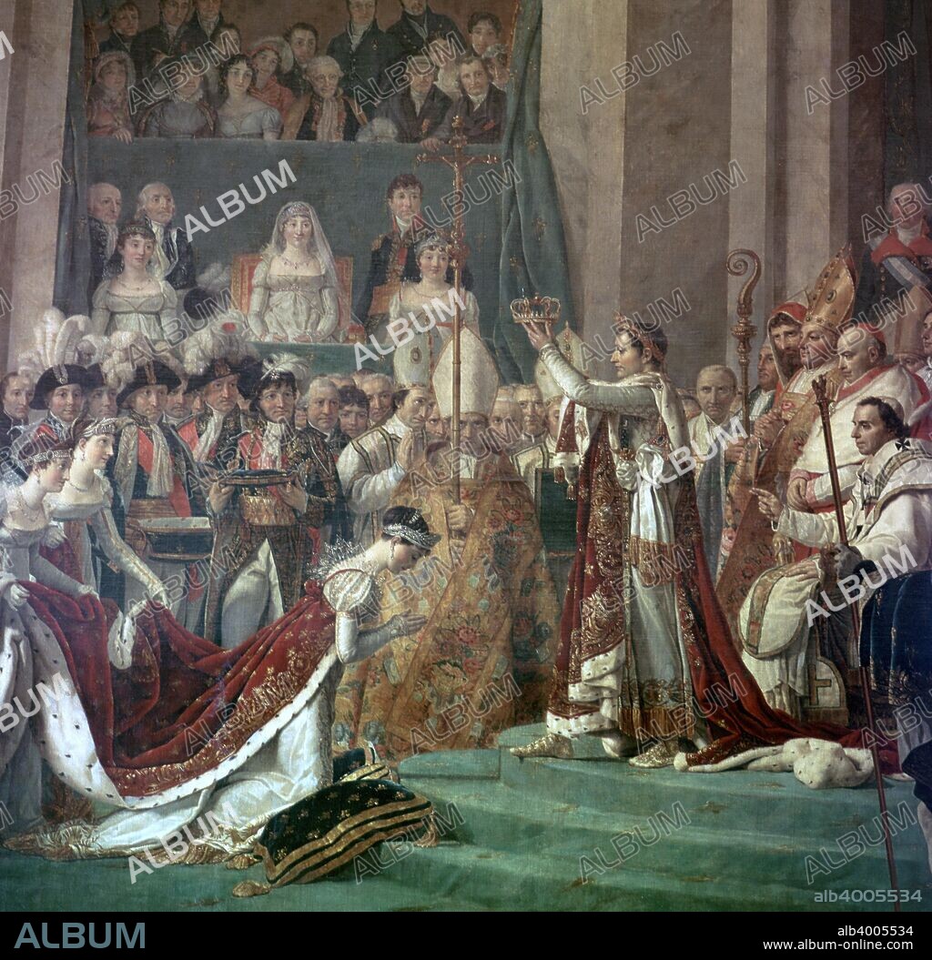 Painting of Napoleon Buonaparte crowning Josephine empress, 18th century.
