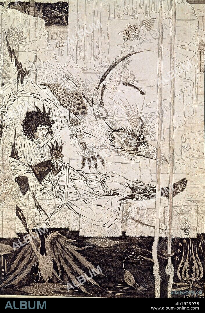 Comme Le Roi Arthur Vit La Bete by Aubrey Vincent Beardsley, (1871-1958).