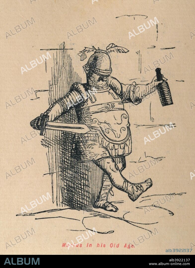 'Marius in his Old Age', 1852. From The Comic History of Rome, by Gilbert A A'Beckett, illustrated by John Leech. [Bradbury, Agnew & Co, London, 1852].