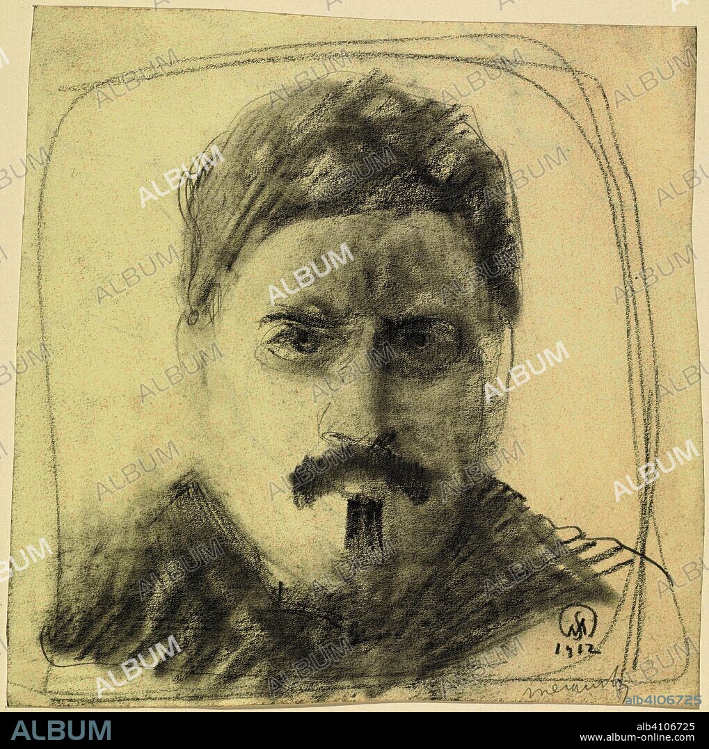Self portrait of Samuel Jessurun de Mesquita. Draughtsman: Samuel Jessurun de Mesquita. Dating: 1912. Measurements: h 225 mm × w 225 mm.