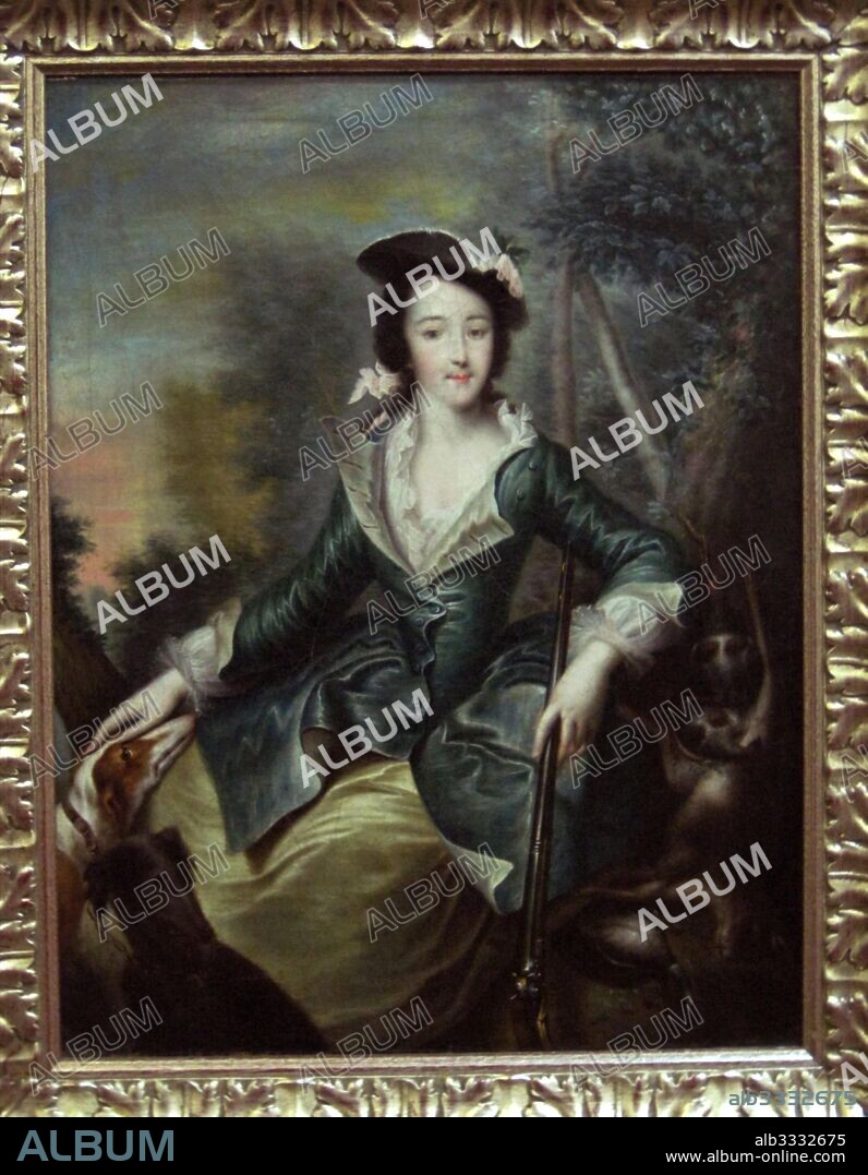 GEORG-CHRISTOPH GROOTH. Portrait of Grand Duchess Catherine Alekseyevna in Hunting Dress.