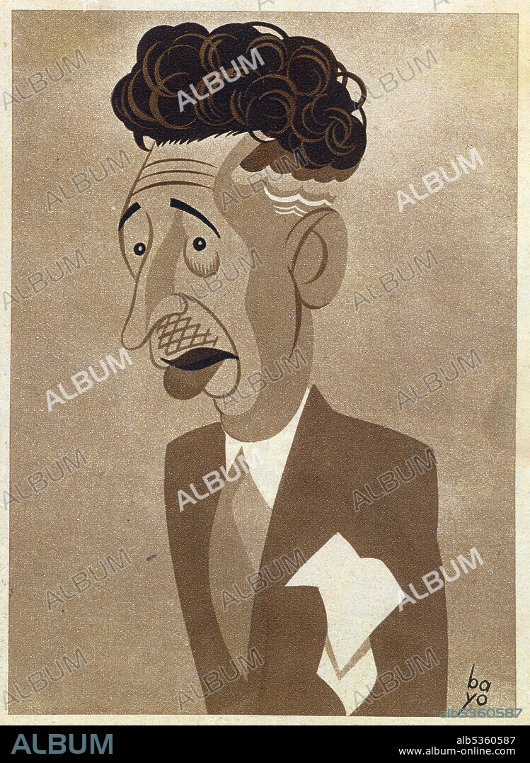 España. Lluis Companys Jover (1882-1940), presidente de la Generalitat de Catalunya. Caricatura. Año 1936.