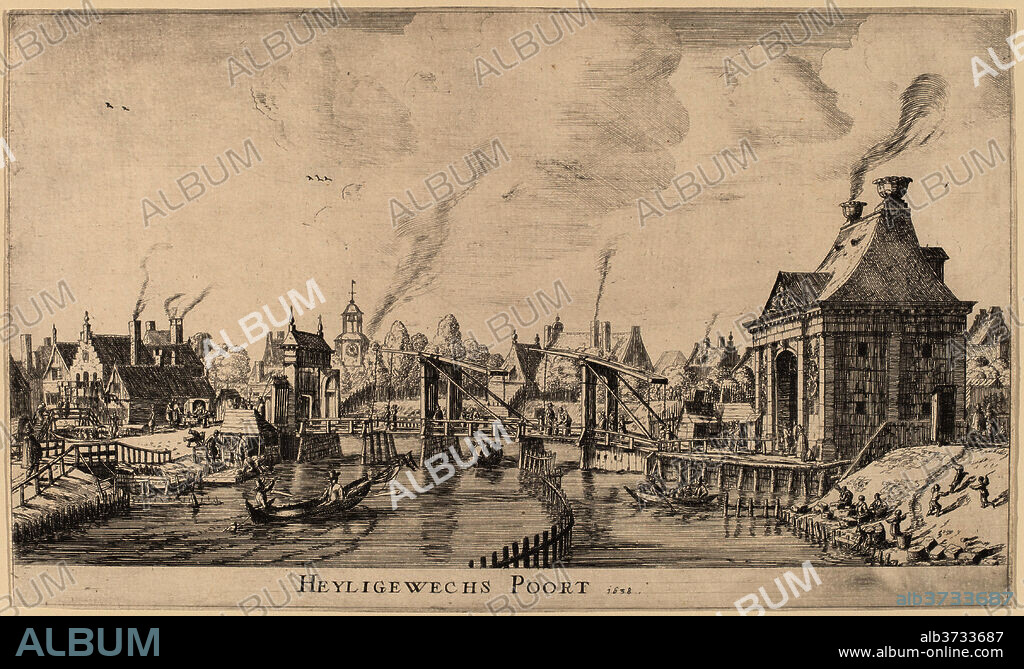 REINIER NOOMS, CALLED ZEEMAN. Heyligeweg Gate (Heyligewechs Poort). Dated: 1638. Medium: etching.