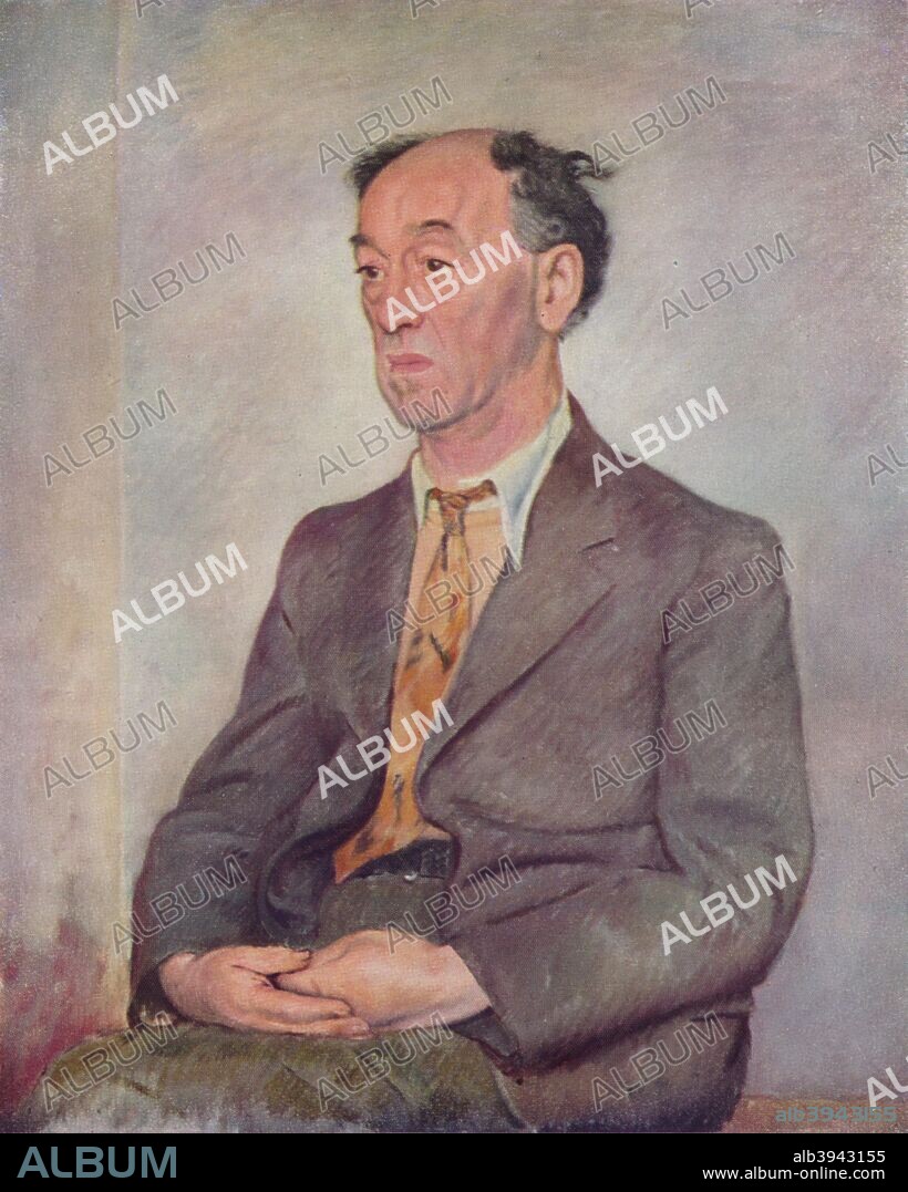 'James Stephens', 1941. James Stephens (1882?1950), Irish writer and poet. Painting held at the Tate, London. From The Studio Volume 123 [The Studio Ltd, London & New York, 1942.].