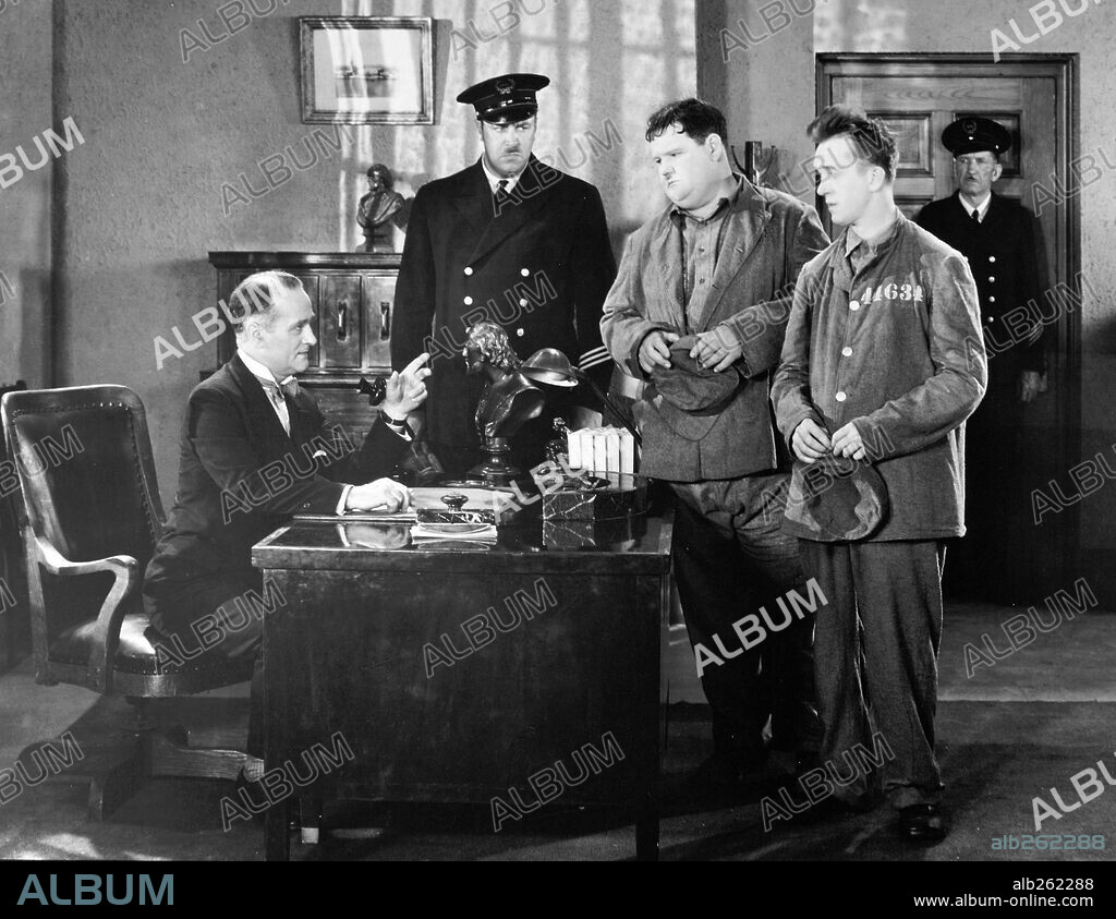OLIVER HARDY and STAN LAUREL in JAILBIRDS, 1931 (PARDON US), directed by JAMES PARROTT. Copyright METRO GOLDWYN MAYER.