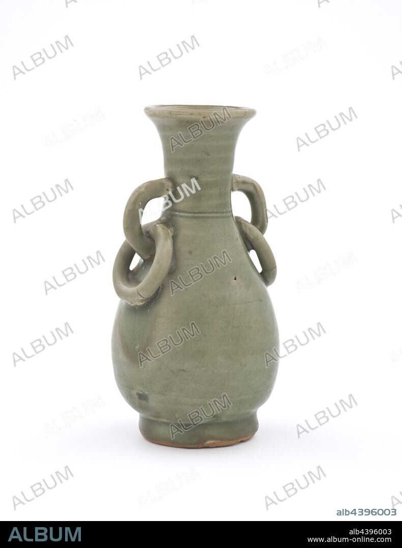 vase, Yuan dynasty, Yuan dynasty, 1275-1399, glazed porcelain, 6-1/8 x 3-1/4 x 3-1/4 in., Asian Art.