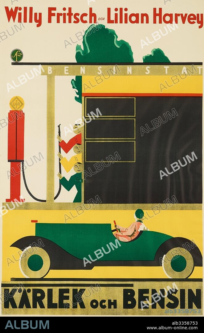 OTTO G. CARLSUND. Movie poster "The Three from the Filling Station" by Wilhelm Thiele.