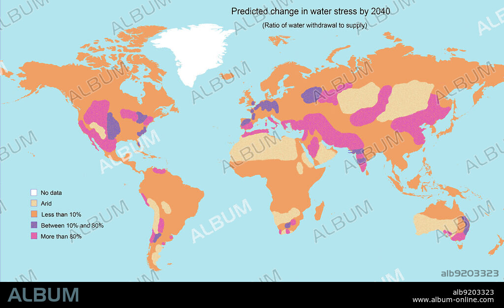Water Stress by 2040, Map