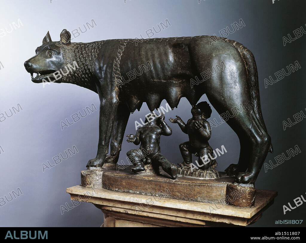 Etruscan civilization, 5th century b.C. Bronze statue of Capitoline she-wolf, height 75 cm. From Rome.