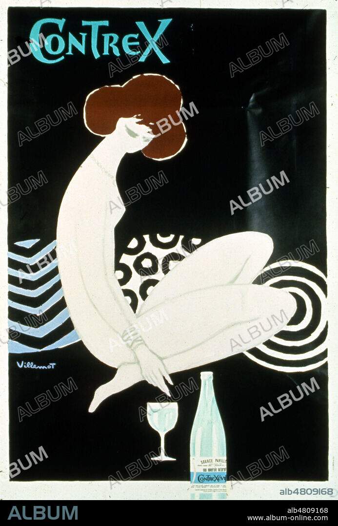 Affiche publicitaire pour l'eau CONTREX illustree par VILLEMOT (1880-1958)(ADAGP). Credit : Collection NB/KHARBINE-TAPABOR.