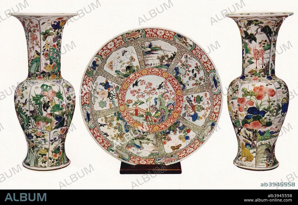 Kangxi (K'ang-his) period porcelain'. Porcelain produced during the reign of The Kangxi Emperor (1654-1722), the fourth emperor of the Qing Dynasty. From 'The Connoisseur', 1925.