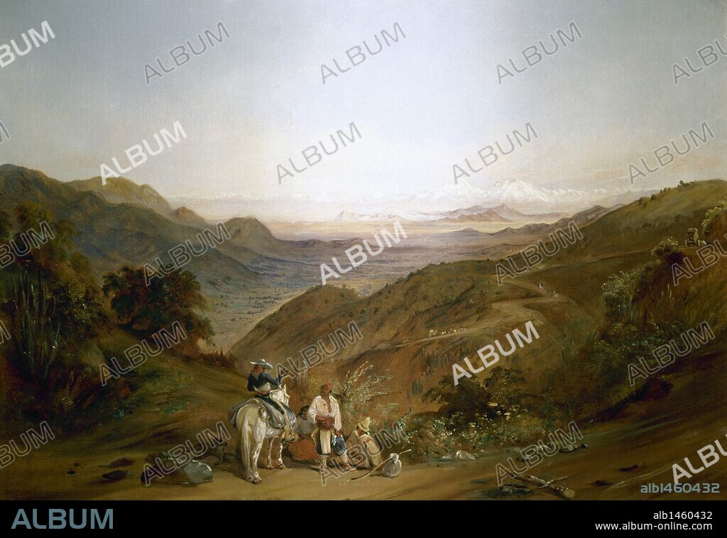 ARTE S. XIX. AMERICA. MORTIZ RUGENDAS, Johann. Pintor alemán radicado en Chile. "JINETE CON DOS CAMPESINOS EN EL CAMINO ENTRE VALPARAISO Y SANTIAGO" (1843). Oleo sobre lienzo, 61,5x89 cm. Baring Brothers & Co. Limited.