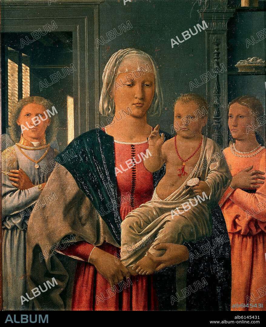 PIERO DELLA FRANCESCA (1420/92). Madonna of Senigallia with Child and Two Angels - ca. 1470 - 61x53,5 cm - tempera on panel - Italian Renaissance.