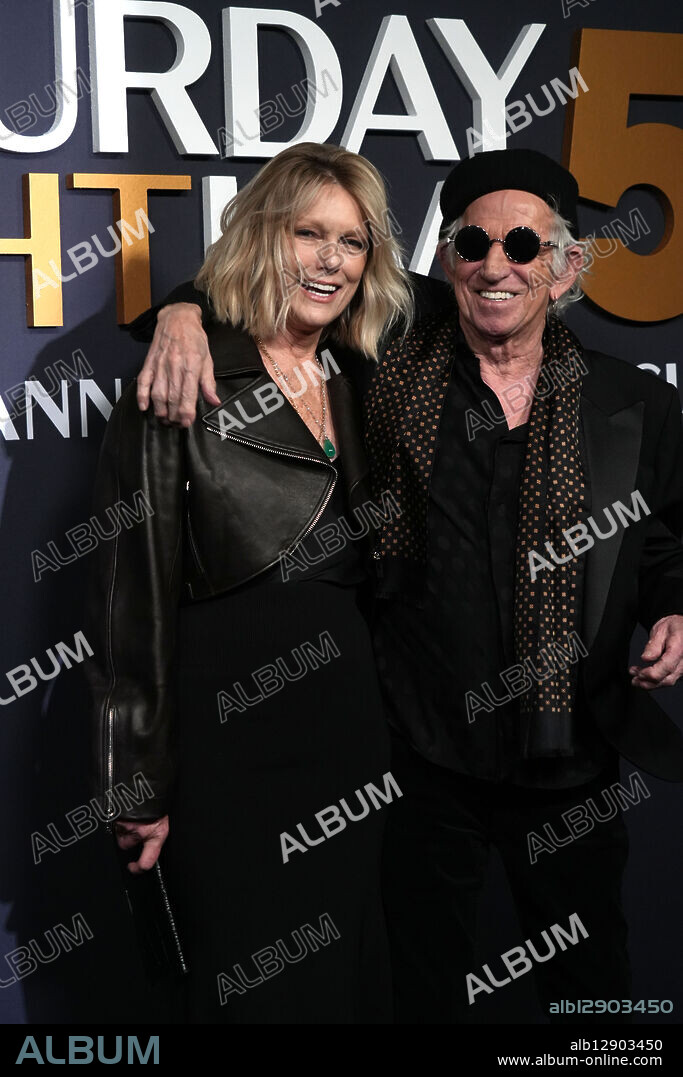 February 16, 2025, New York, New York, USA: KEITH RICHARDS and PATTI HANSEN attend the SNL 50: The Red Carpet, .Rockefeller Center, NYC.February 16, 2025 .Photo by (Credit Image: © Sonia Moskowitz Gordon/ZUMA Press Wire).