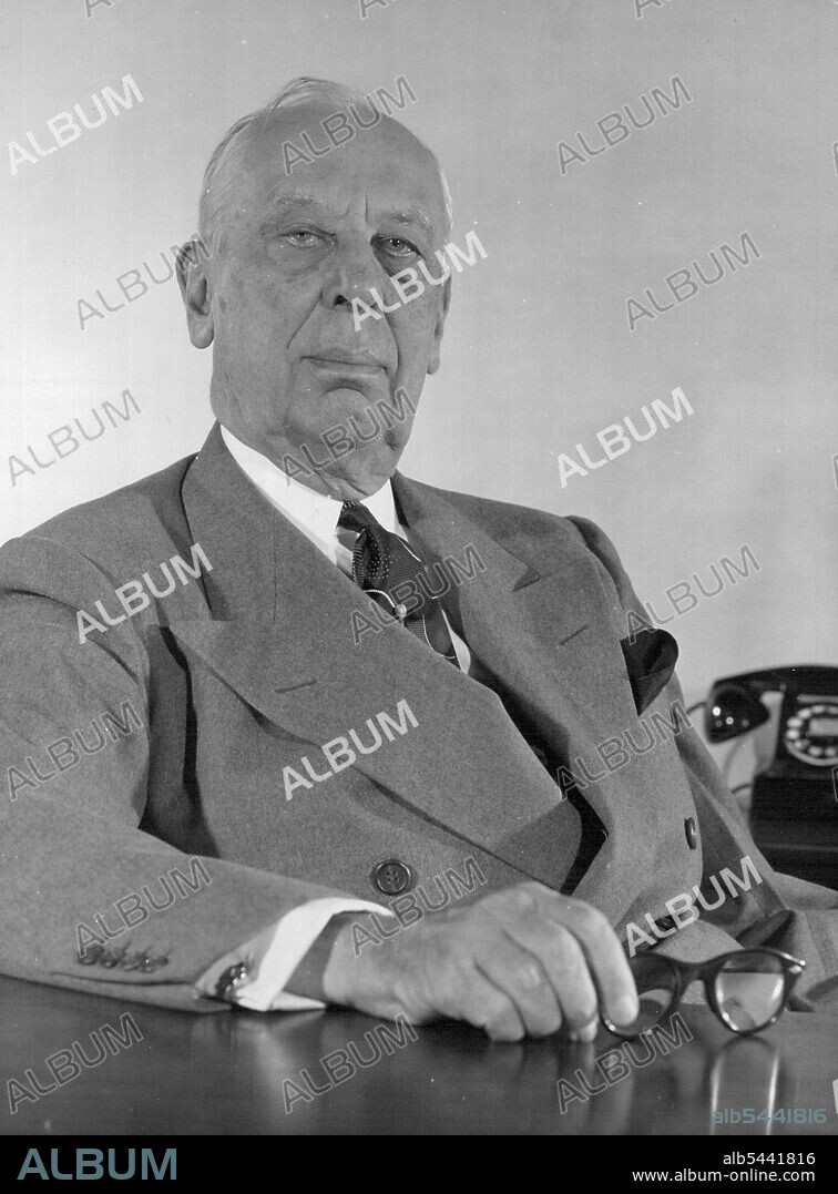 American Personalities: Alfred P. Sloan Jr. Chairman of the Board, General Motors, the larges automobile manufacturers in the United States. November 1, 1955. (Photo by William Vandivert, Camera Press).