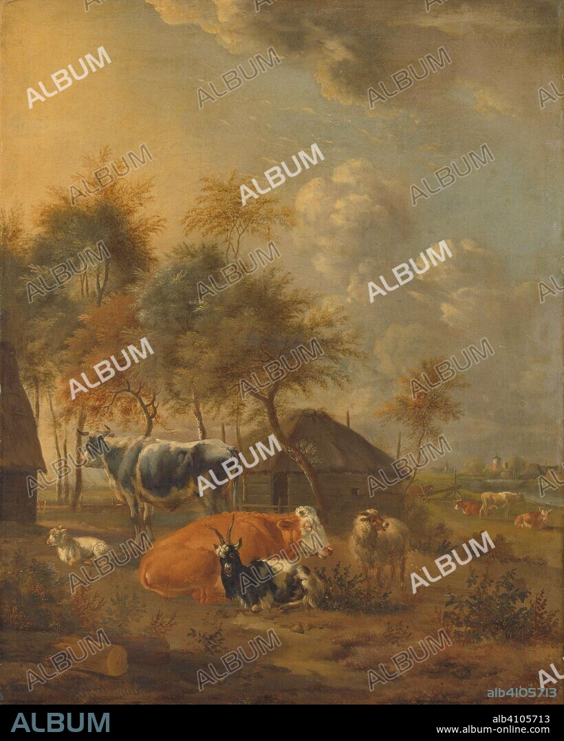 MONOGRAMMIST IL (SCHILDER). Landscape with Animals. Dating: c. 1700 - c. 1799. Measurements: h 69.7 cm × w 56.1 cm × t 3.8 cm; d 7.1 cm.